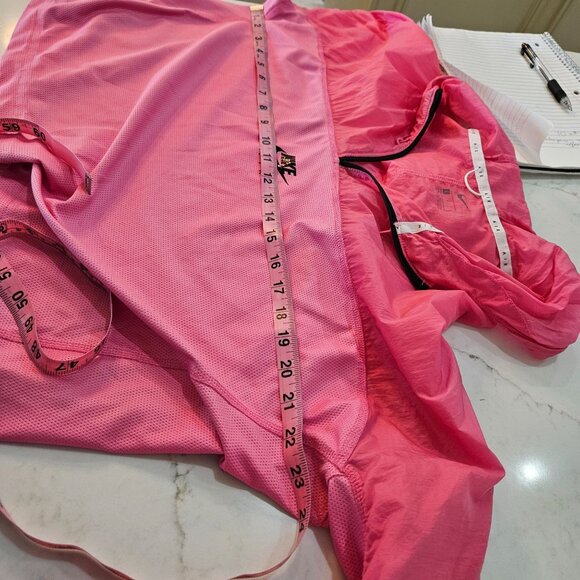 Nike Air Windbreaker Anorak Jacket & Joggers Set Sz Medium Pink FLAWS - Picture 6 of 14